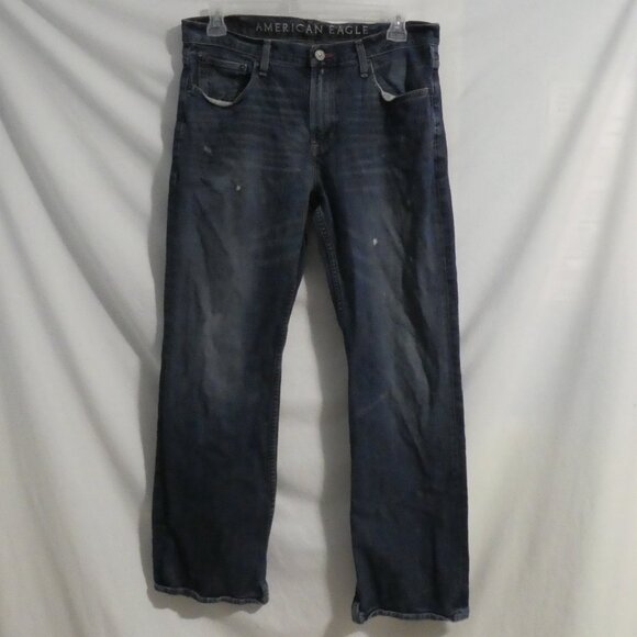 AMERICAN EAGLE | 34 x 32 | Bootcut Subtle Distressed Blue Denim - Jeans - Picture 1 of 16